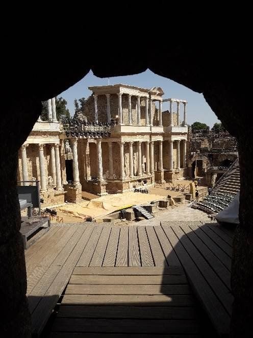 El Teatro Romano de Mérida visto desde la grada